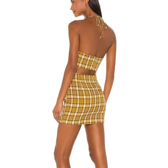 Superdown Two Piece Yellow Plaid Clueless Set M - Picture 2 of 8